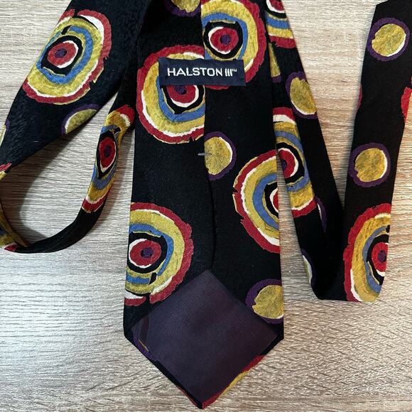 Vtg Halston III Neck Tie Mens‎ Extra long Imported Silk Abstract Mod Made in USA - Picture 4 of 4